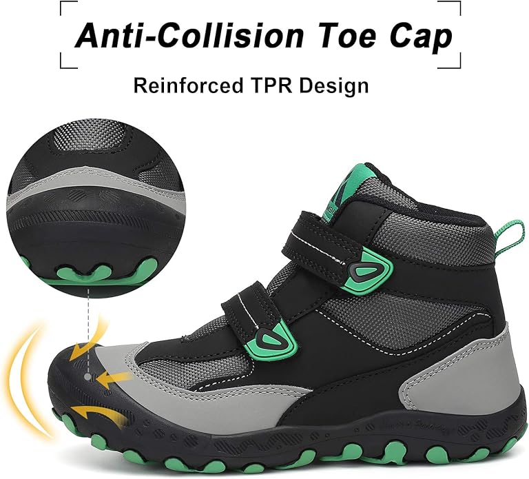 Mishansha Kids Hiking Boots Toddler Girls Boys Hiking Shoes Water-Resistant Anti-Collision Non-Slip