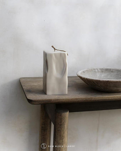 LAWA Raw Block Candle - Beautiful Handmade Pillar Scented Soy Wax Elegant Aesthetic Candle