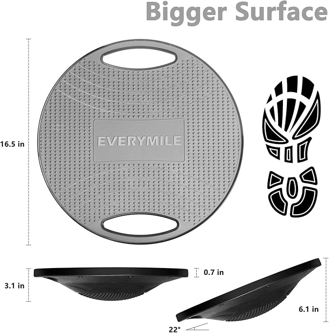 EVERYMILE Wobble Balance Board, Exercise Balance Stability Trainer Portable Balance Board with