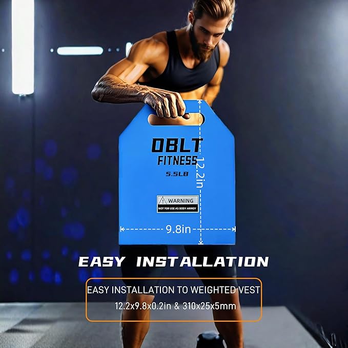 OBLT Weight Vest Plates for Full-Body Strength Training-5.5/9.3/14/19 LBS Suitable Crossfit,Outside