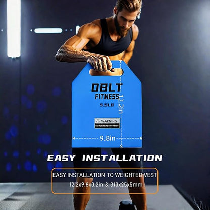 OBLT Weight Vest Plates for Full-Body Strength Training-5.5/9.3/14/19 LBS Suitable Crossfit,Outside