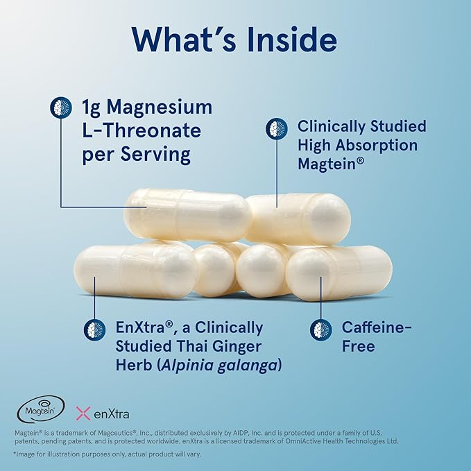Jarrow Formulas Magnesium L-Threonate, MagMind Productivity, High Absorption Magnesium, Brain