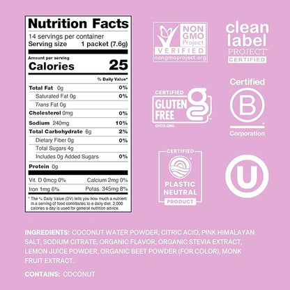 Cure Hydration | Plant-Based Electrolyte Drink Mix | No Added Sugar | FSA-HSA | Dehydration Relief