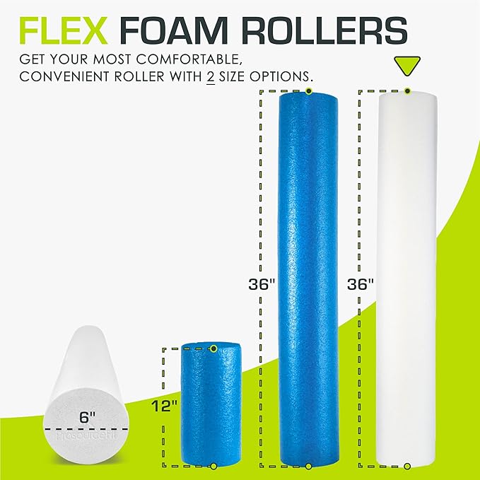 ProsourceFit Flex Foam Rollers for Muscle Massage, Physical Therapy, Core & Balance Exercises