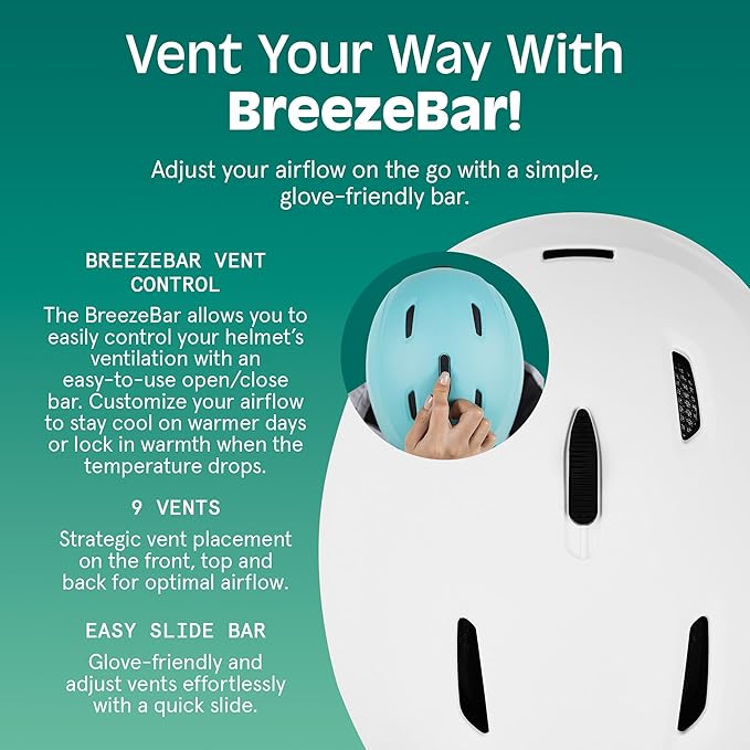 Retrospec Zephyr Ski Helmet - Snowboard Helmet for Adults & Youth - Adjustable Fit with Breathable