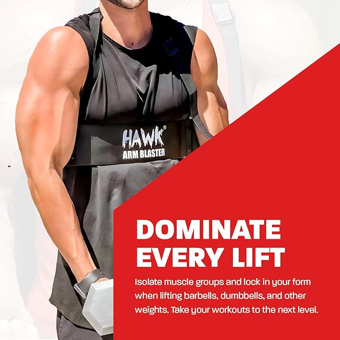 HWK Arm Blaster for Biceps & Triceps, Heavy Duty Aluminum Bicep Blaster with Thick Neoprene Padding