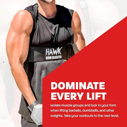 HWK Arm Blaster for Biceps & Triceps, Heavy Duty Aluminum Bicep Blaster with Thick Neoprene Padding