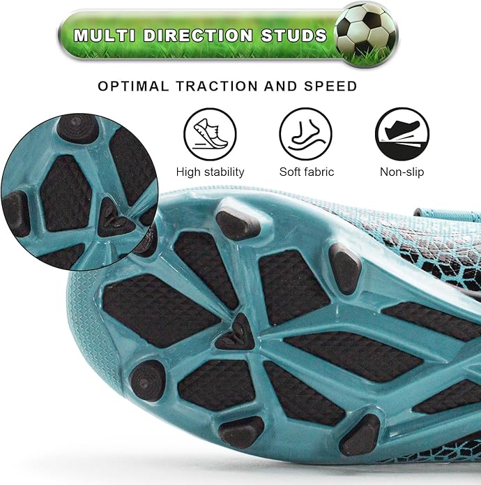 RUNIC Kids Soccer Cleats for Boys and Girls - Small and Big Kid Athletic Outdoor Football Shoes