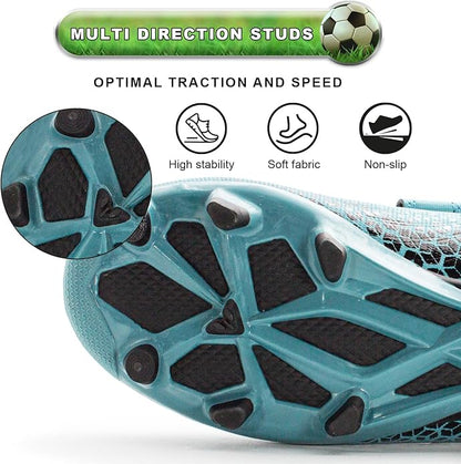 RUNIC Kids Soccer Cleats for Boys and Girls - Small and Big Kid Athletic Outdoor Football Shoes