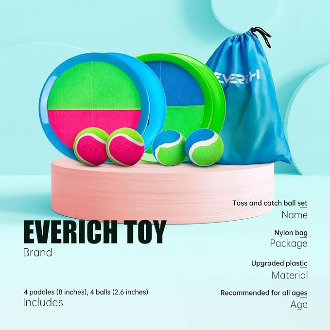 EVERICH Upgraded Toss and Catch Ball Game Set, Outdoor Games for Kids Outdoor Toys Yard Games