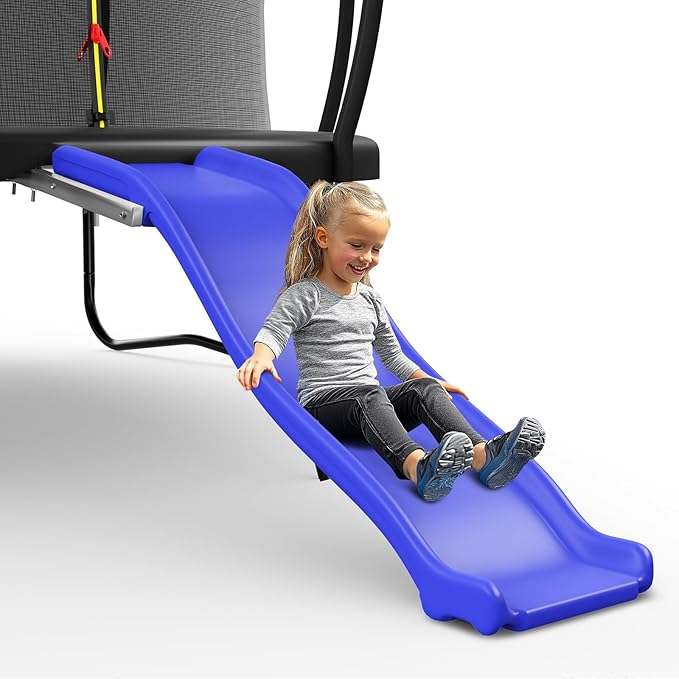 Plastic Trampoline Slide for 8-16FT, Heavy Duty Outdoor Slide for Trampoline, Safe Trampoline