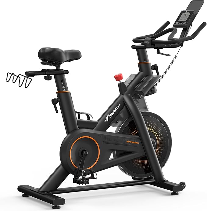 MERACH Magnetic Exercise Bike, Indoor Cycling Bike with Self-Developed App, 350 lbs Weight Capacity