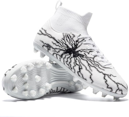 Kids Soccer Cleats Boys Girls Training Football Cleats Youth High-top Soccer Shoes for Little/Big