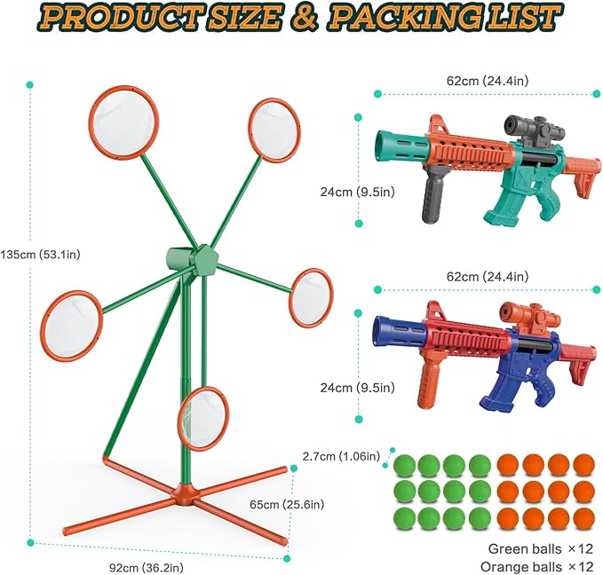 Shooting Games Toys for Age 5 6 7 8 9 10+ Year Old Boys, Kids Toy Sports & Outdoor Game with Moving