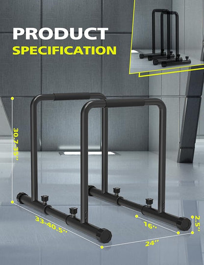 Dripex 1100lbs Adjustable Dip Bar Heavy Duty Steel Dip Station, Home Dip Stand with Two Safety