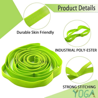 Stretching Strap Yoga Strap with Loops, Stretch Straps for Physical Therapy, Non-Elastic Exercise