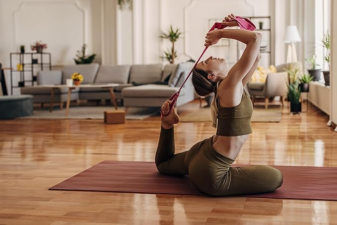 Everyday Yoga Super Strong Strap with Metal D-ring Buckle - Improve Flexibility, Stretching, and