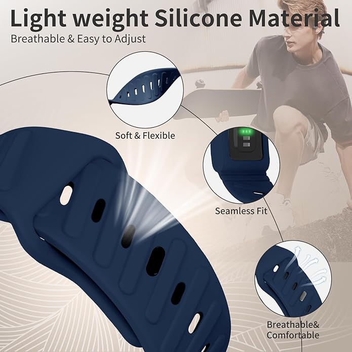 Silicone Sport Band Compatible with Whoop 4.0 Band for Men Women,Soft Comfort Durable Replacement