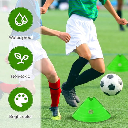 ShinyRelief Jumbo Disc Cones Jumbo Soccer Cones with Mesh Bag Giant Large Agility for Soccer