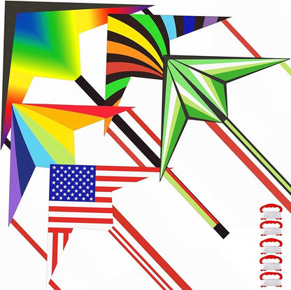 5 Pack Kites for Kids & Adults, Rainbow Butterfly Kite Delta Kites for Kids Age 4-8 8-12, Easy to