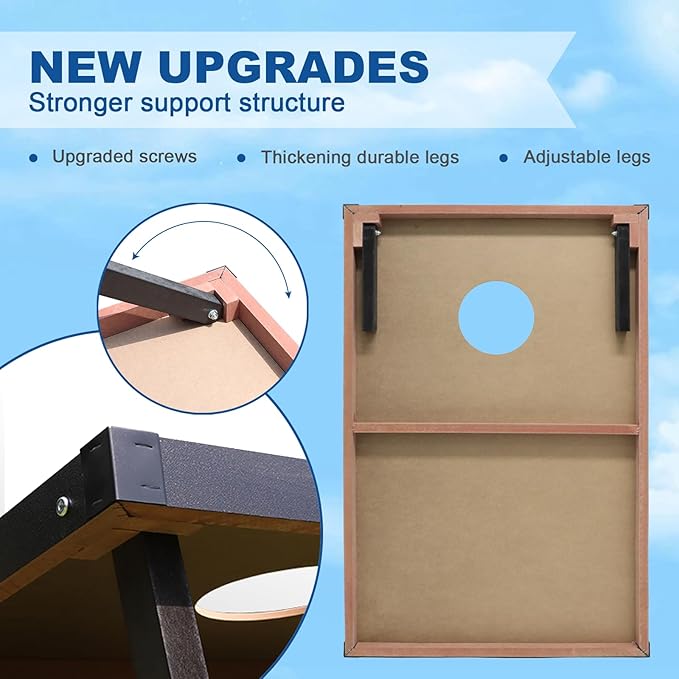 2’x3’ Cornhole Boards Set, Cornhole Outdoor Game Set - Corn Hole Toss Boards Set with 8 Cornhole