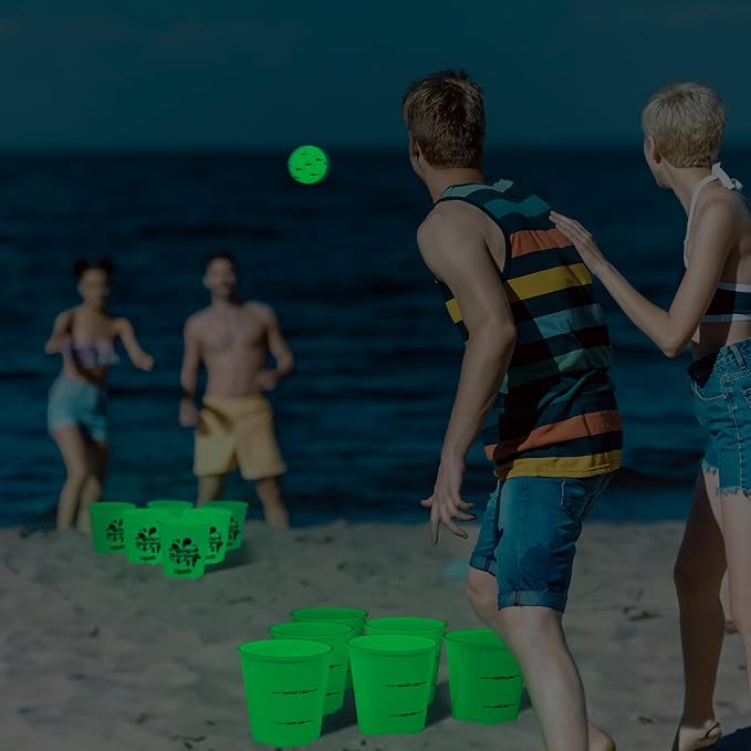 ropoda Giant Yard Pong,Yard Games with Durable Buckets and Balls - Choose Red Large, XL, or Green