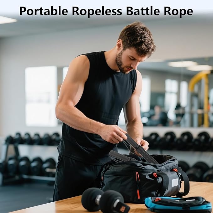 ASIEIT 2025 New Weighted Ropeless Battle Ropes for Home Gym, Heavy Duty Battle Rope for Advanced