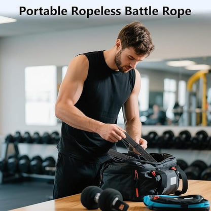 ASIEIT 2025 New Weighted Ropeless Battle Ropes for Home Gym, Heavy Duty Battle Rope for Advanced
