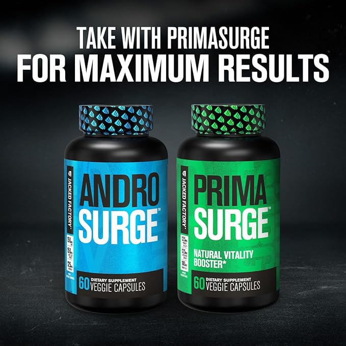 Jacked Factory Androsurge Estrogen Blocker for Men - Natural Testosterone Booster for Men &