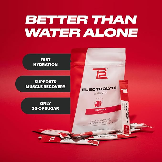 TB12 Electrolytes Powder Packets Fruit Punch ??Mineral-Rich Electrolyte Powder for Fast Hydration