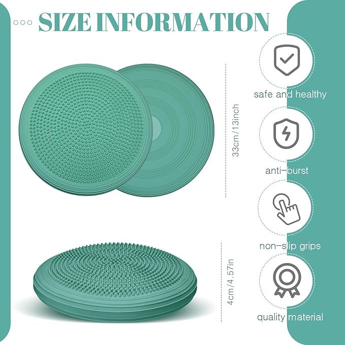 Libima 8 Pcs Wiggle Seat Inflated Wobble Cushion Sensory Seat Flexible Balance Board Balance Disc
