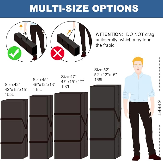 COOLBEBE 52" Sports Duffle Bag - 160L Extra Large Travel Duffel Luggage Bag with Upgrade 2-way