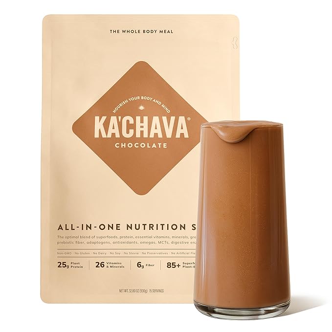 Ka?™Chava Whole Body Meal Shake Chocolate 2 lb ??Vegan Protein Powder with 85+ Superfoods & Greens