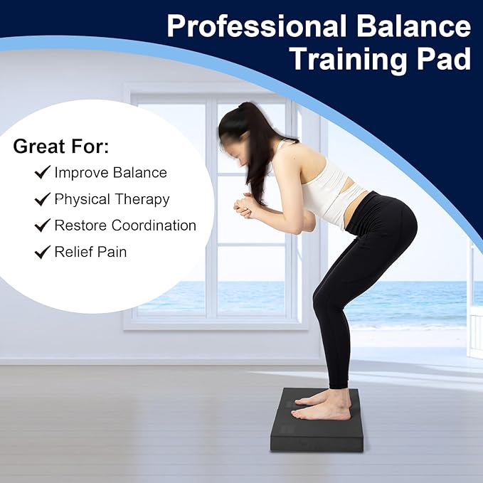 StrongTek Professional Foam Exercise Balance Pad - 15.8" x 13" x 2", High-Density TPE Foam Knee
