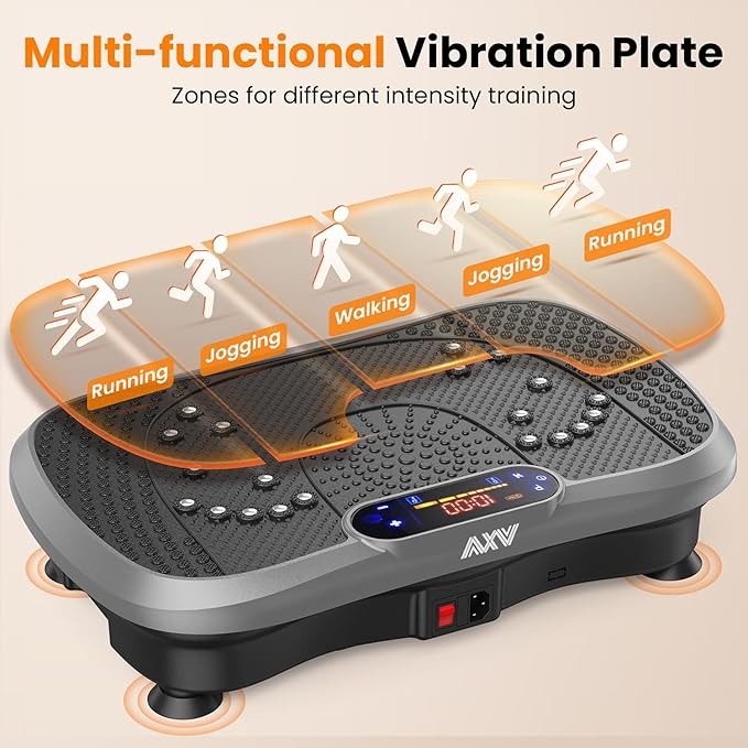 AXV Vibration Plate Fitness Platform Exercise Machine Vibrating Shaking Full Body Shaker Workout