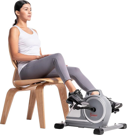 Sunny Health & Fitness Dual Function Under-Desk Bike Trainer, Mini Exercise Machine for Senior