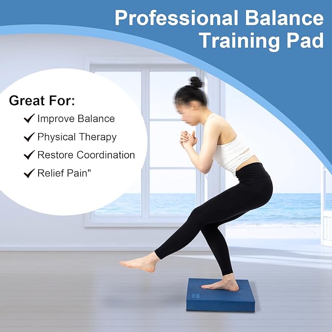 StrongTek Extra Wide Foam Balance Pad for Physical Therapy, 19" X 15.8" X 2.4", High-Density TPE
