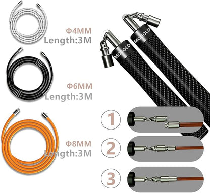 Weighted Jump Rope for Men Women -Interchangeable 1/5lb 1/4lb 1/2lb Heavy jump ropes - 360 Degree