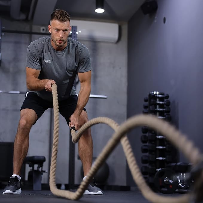 Capelli Sport Battling Ropes, Workout Battle Ropes for Strength Training and Cardio, Brown, 20 ft