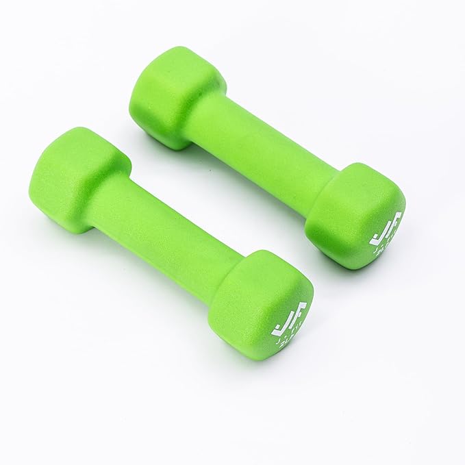 JFIT Dumbbell Pairs or Sets – Neoprene & Vinyl Coated Hand Weights for Home Gym, Strength Training