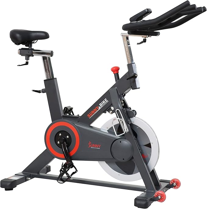 Sunny Health & Fitness Magnetic Exercise Bike, 44LB Flywheel & 300LB Weight Capacity for Intensive