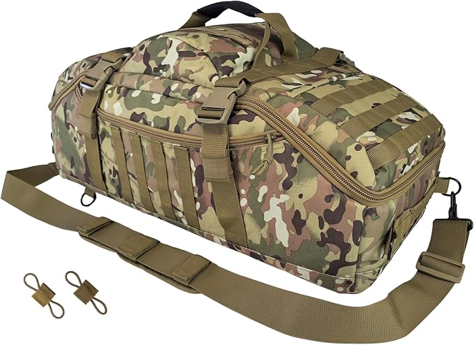 65L Large Travel Duffle Bag Military Tactical Backpack, Army Assault Pack 3 Day Bug Out Rucksack