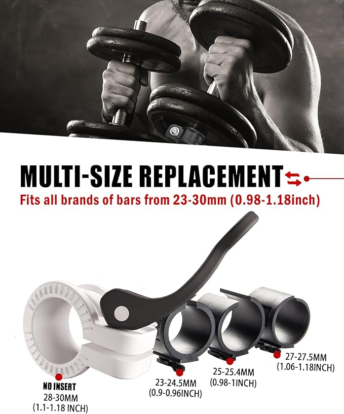 Mini Barbell Clips 1 inch I Multi-Size Adjustable Barbell Collar I 1 inch Barbell ClampsIQuick