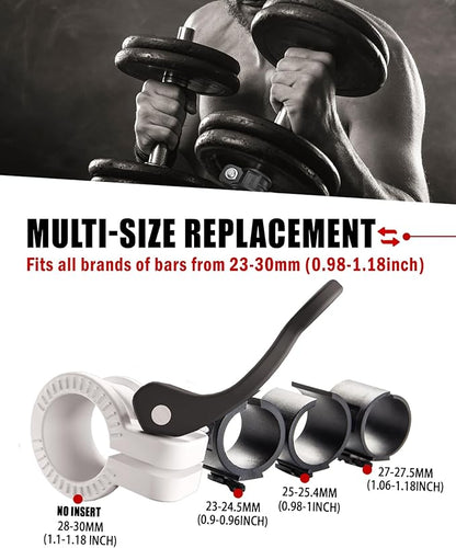 Mini Barbell Clips 1 inch I Multi-Size Adjustable Barbell Collar I 1 inch Barbell ClampsIQuick