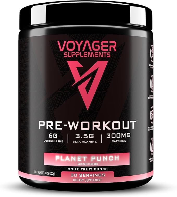 Voyager Pre-Workout Planet Punch ??Creatine-Free Powder w/L-Citrulline, Beta-Alanine, Caffeine