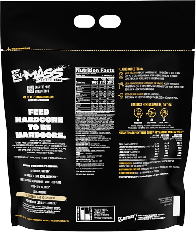 Mutant Mass Extreme Gainer ??Whey Protein Powder ??Build Muscle Size and Strength ??High Density