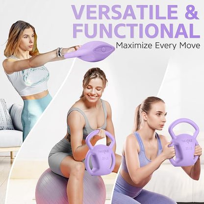 Yes4All Kettlebell, Strength Training Kettlebells for Women, Wide Multi-grip Textured Handle for