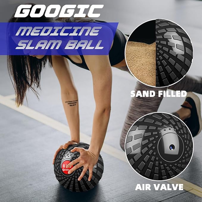 Slam Ball 8 lbs Medicine Ball Weighted Balls for Exercise and Workout, Strength, Cardio