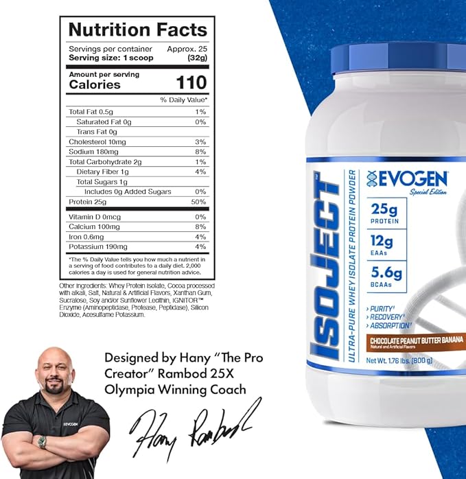 Evogen Isoject - Whey Protein Isolate | Ultra-Pure Whey Protein Powder with Ignitor Enzymes, BCAAs