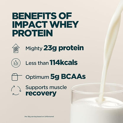 Myprotein Impact Whey Protein Powder, 2.2 Lbs (32 Servings) Vanilla Ice Cream, 22g Protein & 5g